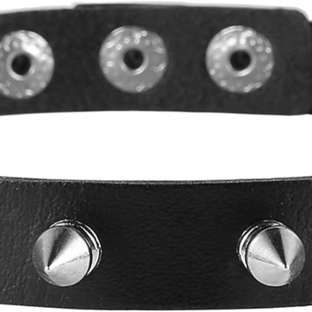 Leather Punk Collar Choker Necklace Stainless Steel Spike Gothic Fashion